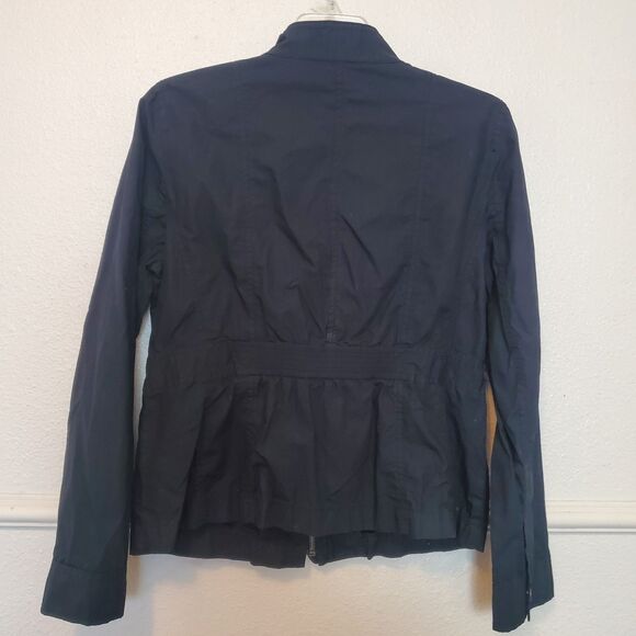 Ann Taylor Utility Jacket Black Full Zip Long Sleeves Womens 10P Multi Pockets - Picture 12 of 12